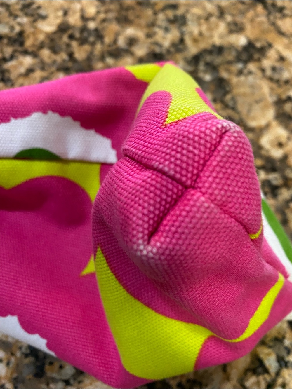 Marimekko Pink Green Yellow Unikko Canvas Crossbody Bag - Picture 6 of 7